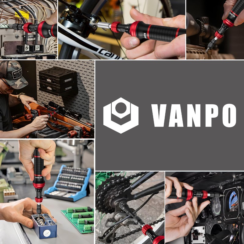 VANPO Torque Screwdriver Set 10–60 in-lb, 99-Piece Precision Torque Driver