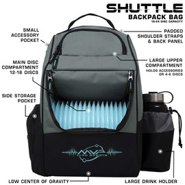 MVP Disc Sports Backpack Shuttle Bag (Gray/Teal)