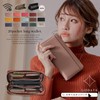LIZDAYS Women's Long Wallet, Skimming, Prevents Skimming, Genuine Leather, grey