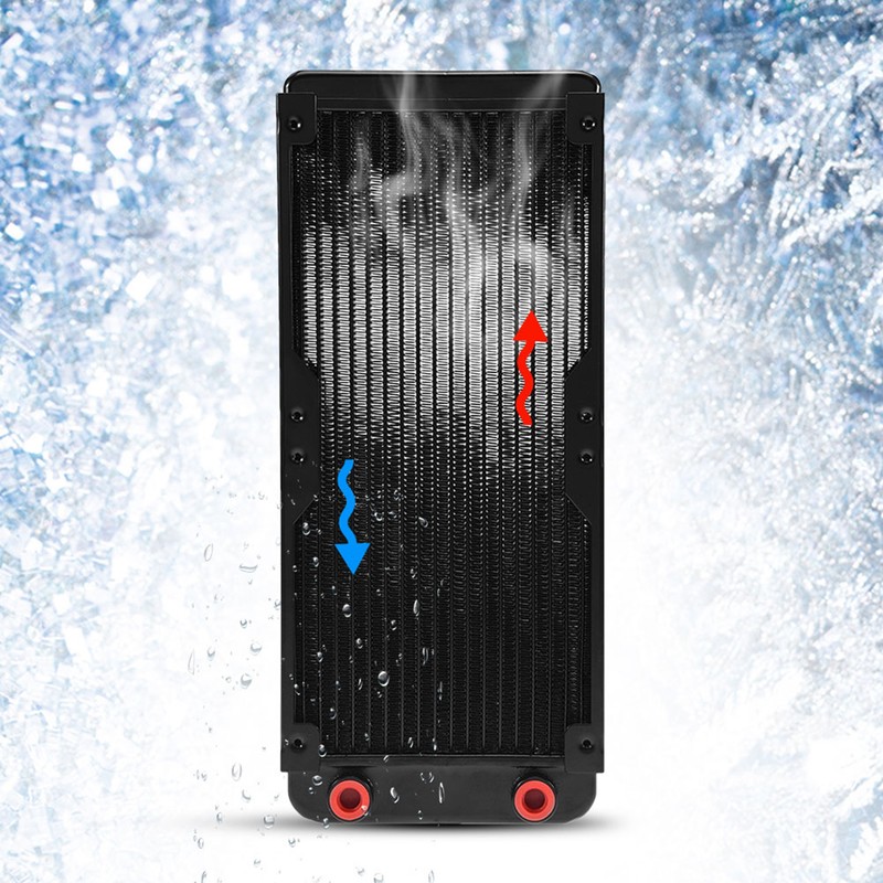 240MM Aluminum Computer Ra/diator Water Cooling Cooler 18 Tubes Heat