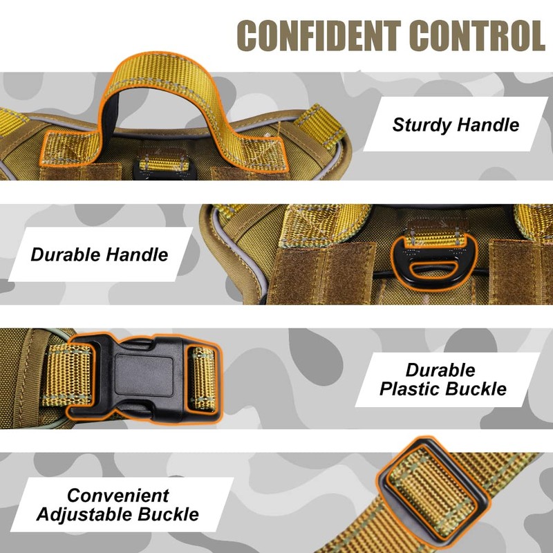 CBBPET Tactical Dog Harness for Small Medium Large Dogs No