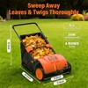 MAXLANDER 21-Inch Push Lawn Sweeper, Manual Yard Leaf Sweeper with