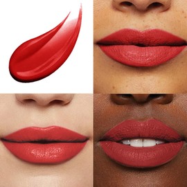 evpct 1Pcs Fire Red Matte Liquid Lipstick Lip Stain Sets for Women, Skull Face Bright Ruby Red Matte+Lipstick Long Lasting Permanent 24 hr Hours Magic Lipstick 24 Hours original Waterproof, 14#