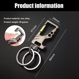 2 Pcs Keychain, Car Key Chain Metal Keyring Bottle Opener Keychain for Men