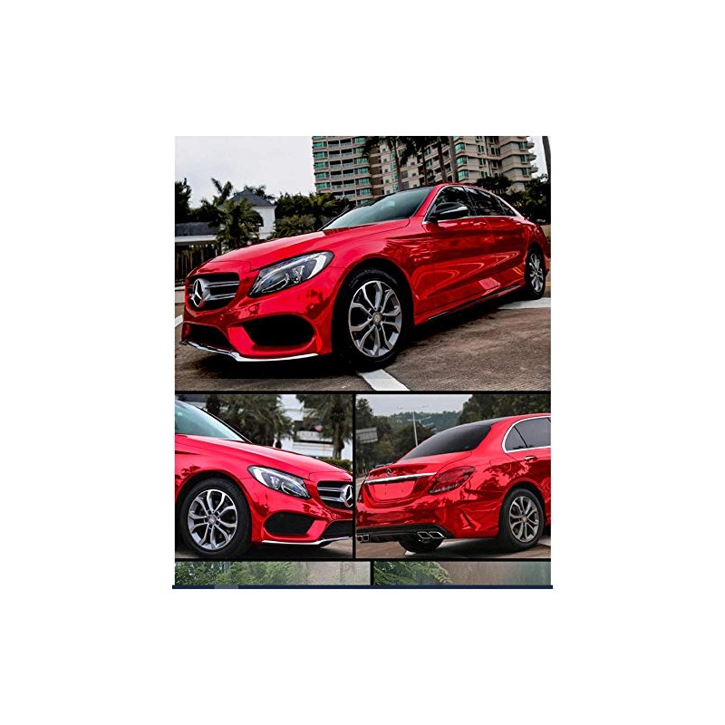 Chrome Mirror Vinyl Film Wrap Sticker Decal Stretchable Reflective Free