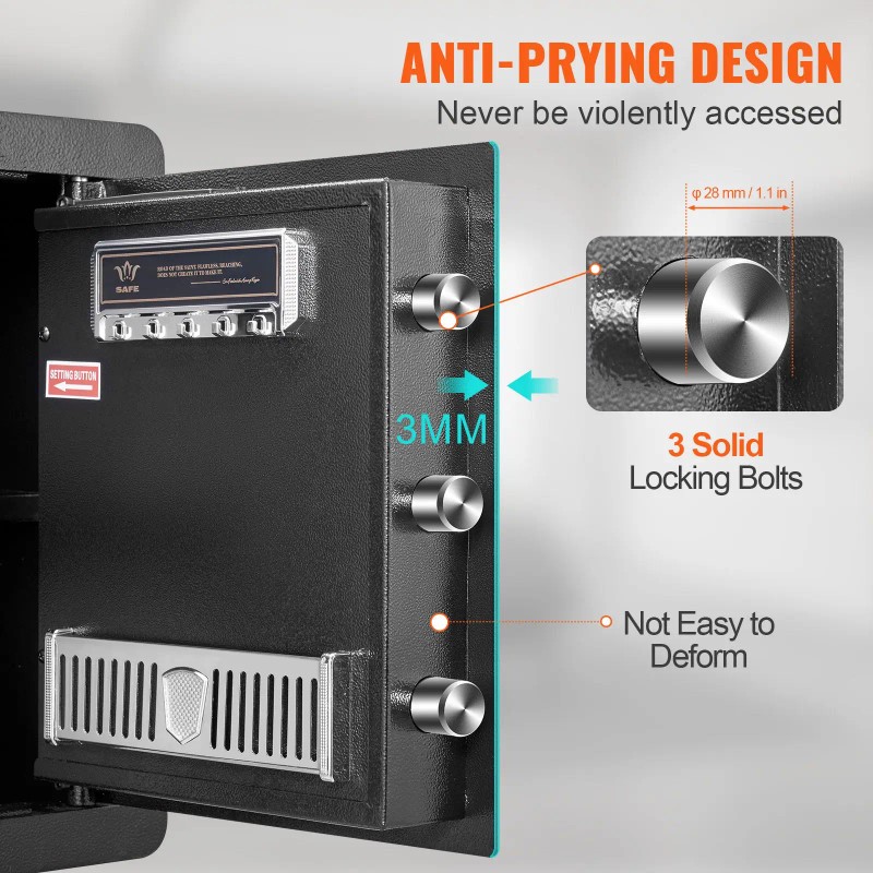 1.8 Cubic Feet Steel Security Safe Digital Keypad with 2