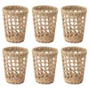 6 PCS Woven Cup Holders Anti Scald Hollow Straw Woven