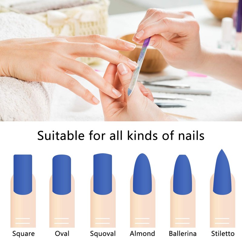 Mudder 8 Pack Glass Nail Files with Cases Double-Sided Crystal