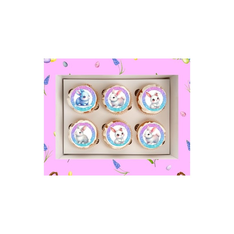 Cute Easter Bunny Edible Images Wafer Precut Easter Cupcakes Twelve