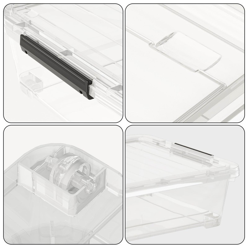 Tyminin 4 Pack 20-Quart Under Bed Storage Box with Wheels,