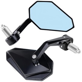 DgNeLai Motorcycle Handlebar Bar End Mirrors CNC Aluminum Alloy Rear View Side Mirror 22MM 7/8" Inch Handle Universal for M8/M6 Standard Super Sport Naked Street Bike Cruiser Scooter Minimoto