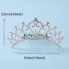 Jumwrit Silver Pearl Rhinestone Crown Hair Comb Glitter Princess Wedding