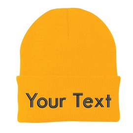INK STITCH CP90 Design Your Own Beanie Custom Beanie - 22 Colors (Yellow)