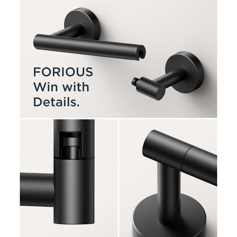 FORIOUS Toilet Roll Holder, Wall Mount Rustproof Stainless Steel Double