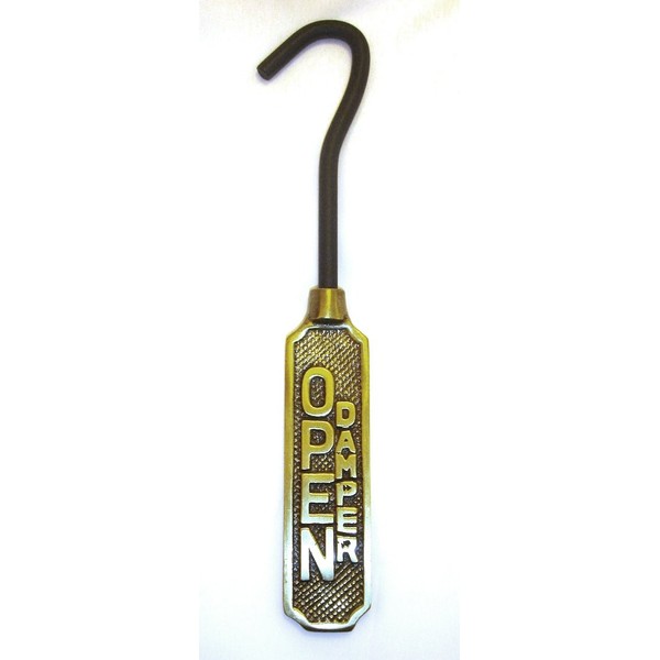 Metal Fireplace Damper Pull with Solid Brass Handle