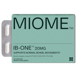 MIOME IB-ONE Probiotic - Clinically Studied Bacillus Coagulans Unique is-2 Constipation & Bowel Movement Supplement - Low FODMAP, Gluten Free & 3rd Party Verified - 30 Capsules