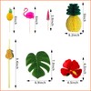 Hawaiian Party Decorations Set with Ballon,Hawaiian Grass Table Skirt, Palm