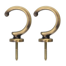 sourcing map 2Pcs Curtain Holdback, Aluminum Alloy Wall Mounted Curtain Holders Drapery Tieback Hooks for Living Room Bedroom Office (Bronze)
