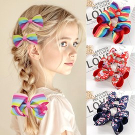3PCS Hair Bows for Girls Hand-made Colorful Grosgrain Ribbon Hair Bows Alligator Clips Hair Accessories Barrettes for Little Teen Toddler Girls Kids (Yellow Gradient)
