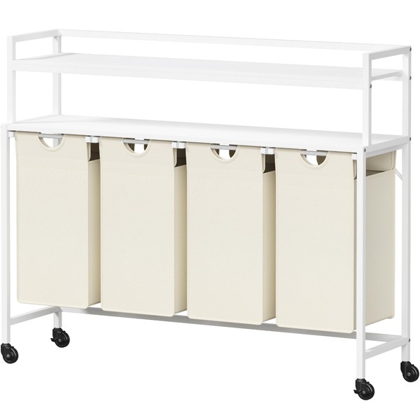 Lifewit Laundry Hamper with Shelves 4 Section, 168L Pull Out