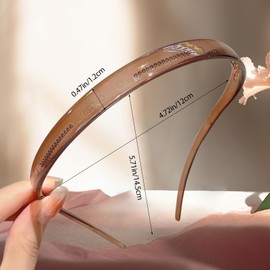 hurifeng 6 Pack No Pressure Headbands for Glasses Wearers - Flexible Non-Slip Hairbands, Matte Plastic with Teeth, for Women & Girls, Comfortable No Pressure, Ideal for Daily Use, Makeup & More(set-C)