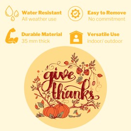 Give Thanks Thanksgiving Magnet, Fall Decoration for Magnetic Surfaces, Cars, Whiteboards, Refrigerators, and More, 5.5 Inches