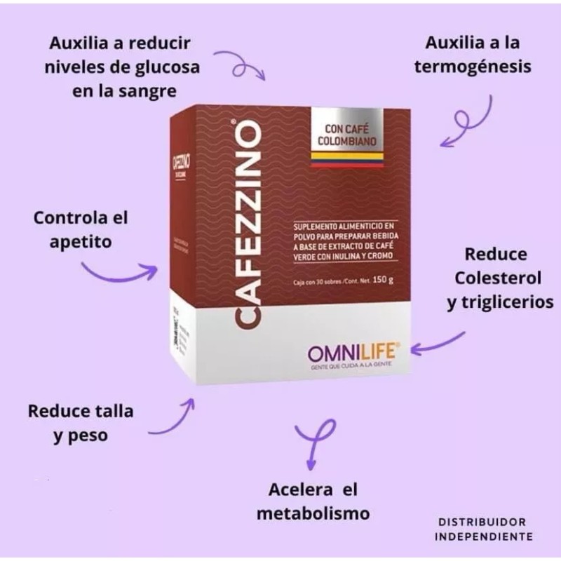om Cafezzino Colombiano, control de peso digestivo Colombian Coffee.