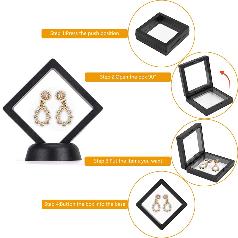 HAOBIN Floating Frame Display Holder Coin Display Box Floating Frame