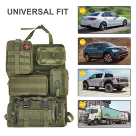 BXBXHD 6 Pack Tactical Truck Organizer Back Seat Storage Car Seat Storage Bag Molle Panels for vehicles, Car and SUV with Lots of Handy Compartments (Army green)