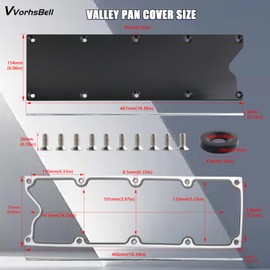 VVORHSBELL LS Gen 3 Valley Pan Plate Billet and Seals Low Profile Compatible with LSX LS1 LM7 LR4 LQ4 LS6 L59 LM33 LQ9 LM4 Dress Up Engine Cover 551629（Black）
