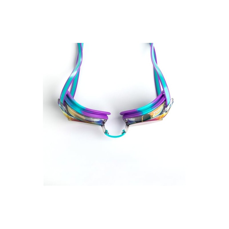 Zoggs Racer Titanium Violet Turquoise Mirrored Blue