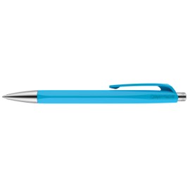 Caran Dache Ballpoint Pen, turquoise blue, with SwissRide blue medium cartridge