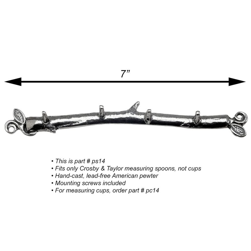 Crosby & Taylor Twig Pewter Wall Hanging Strip for Measuring