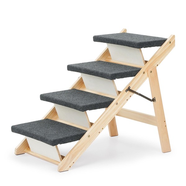 MEWANG MEWANG Wooden Dog Stairs/Steps - Foldable 4 Levels Pet