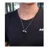 Jextech Collar Con Colgante De Mancuerna Acero Inoxidable Gym Fit