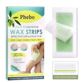 Phebo 3 X Phebo Olive Fragrance Wax Strips for Depilation 20 Wax Strips (3 x 20 = 60)