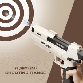 Super Pulse Electric Water Gun (White), Automatic Squirt Gun with Simulated Recoil, Waterproof Super Powerful Water Blaster, One Reload 250 Rounds, Pool Beach Outdoor Water Fighting Toy for Kids