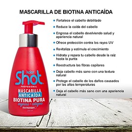 Mascarilla Anticaída Biotina Pura con Enjuague Kolor Shot Tratamiento para Cabello Maltratado con Colágeno Restaura e Hidrata desde la Raíz hasta las 