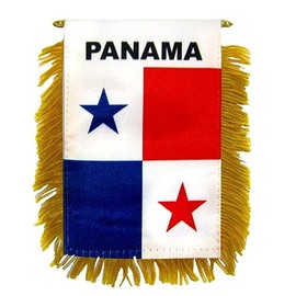 Panama 4 X 6” MINI BANNER FLAG CAR WINDOW MIRROR HANGING W Suction