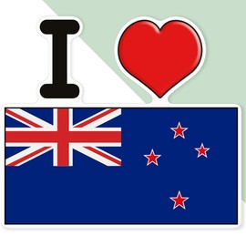 Azeeda 'I Love New Zealand' White Premium Vinyl Decal Sticker – Waterproof, Durable & Easy to Apply - Ideal for Car Bumpers, Windows, Bins and More (DW00075892)