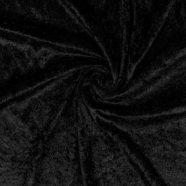 VmG-Store Crushed Velvet Fabric 2 m x 145 cm for Sewing, No Sold by the Metre, Shiny Stretch Velvet for Curtains, Curtains, Stage, Costume, Dress, Clothing, Tablecloth, Decorative Fabric (001 Black)
