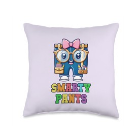 Funny Little MISS SMARTY PANTS Graduation Kids Alumni Girl Throw Pillow