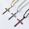 FUTPLOR Cross Necklace for Men, Silver Gold Black Stainless Steel