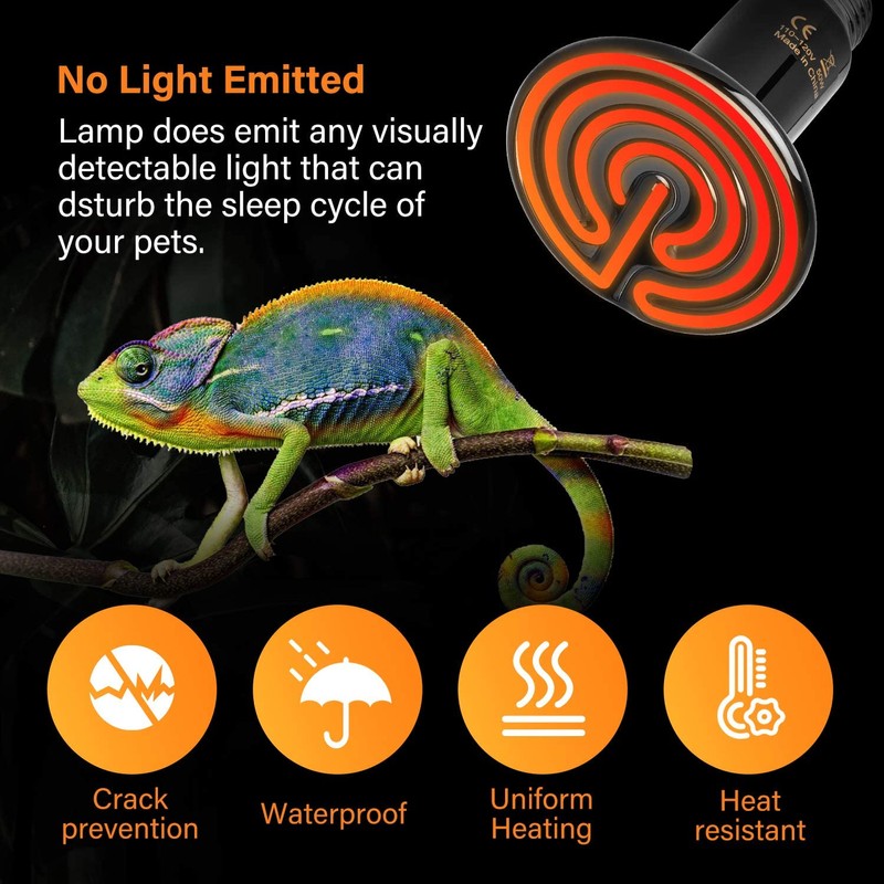 Simple Deluxe 50W Ceramic Heat Emitter Reptile Heat Lamp Bulb