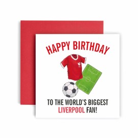 Huxters Football Cards for Liverpool Fans – Happy Birthday Card for Dad, Husband, Grandad, Brother, Son – Men Birthday Card for him - Football Themed Illustrations 14.8cm (Liverpool)