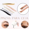 Veraly Pinzas Para Depilación Cejas Acero Inoxidable Punta Plana Color