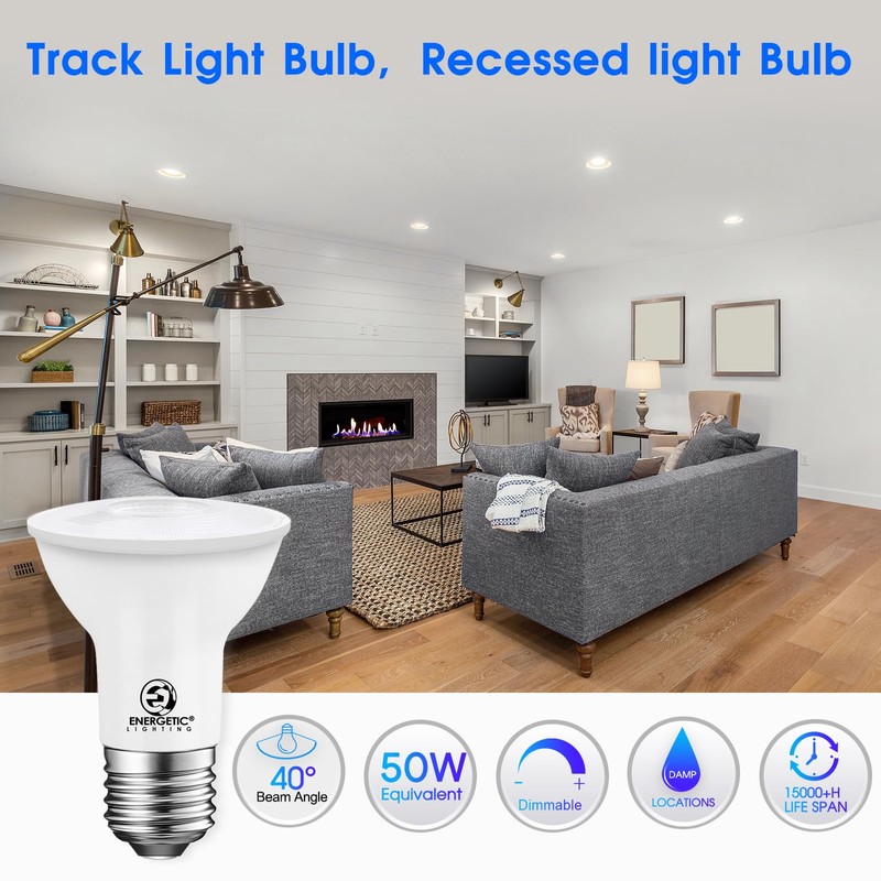 Energetic 4 Pack PAR20 LED Bulbs 50W Equivalent 5W Dimmable,