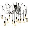 Fuloon DW68 Vintage Edison Multiple Ajustable DIY Ceiling Spider Lamp