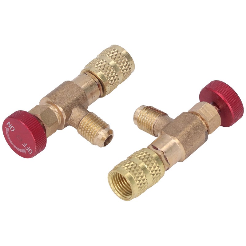 2PCS Refrigeration Control Valve 1/4SAE Male Thread 5/16SAE Female Thread
