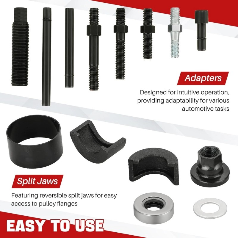 Powerbuilt 12PC Power Steering Pulley Puller Installer Kit For Engine,
